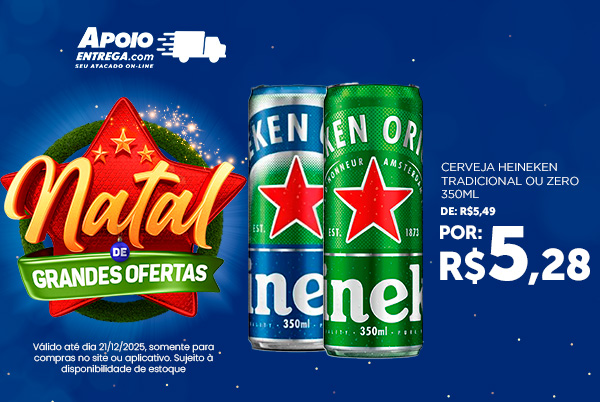 Cerveja Heineken Tradicional ou Zero 350ml 21/12